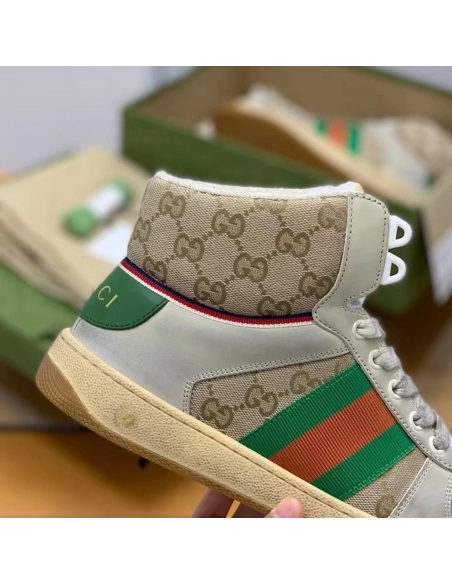 Gucci High-top Distressed sneakers,GUCCI SNEAKERS,High quality Free shipping