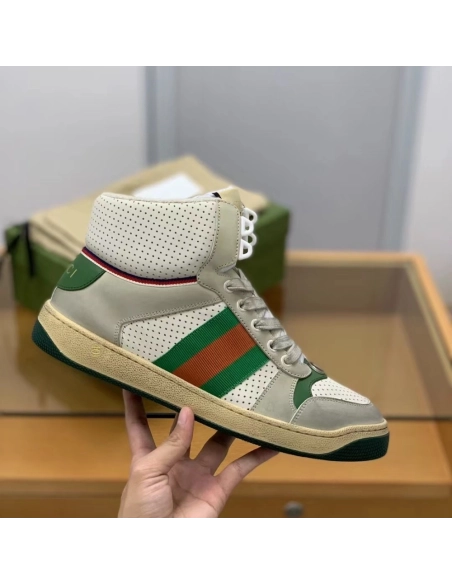 Gucci High-top Distressed sneakers,GUCCI SNEAKERS,High quality Free shipping