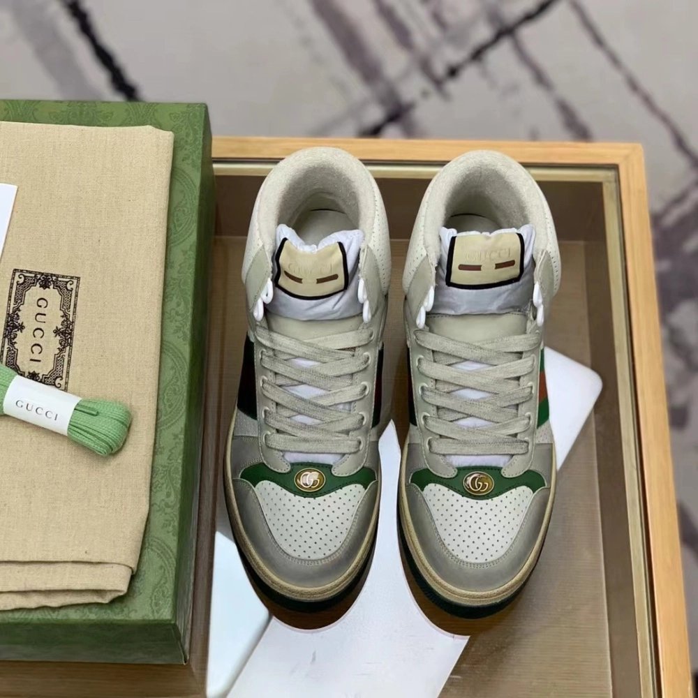Gucci High-top Distressed sneakers,GUCCI SNEAKERS,High quality Free shipping