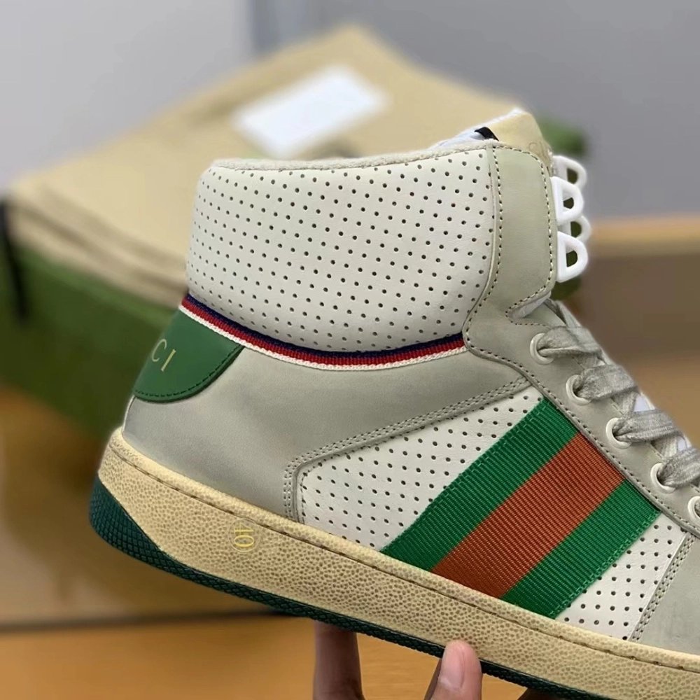 Gucci High-top Distressed sneakers,GUCCI SNEAKERS,High quality Free shipping