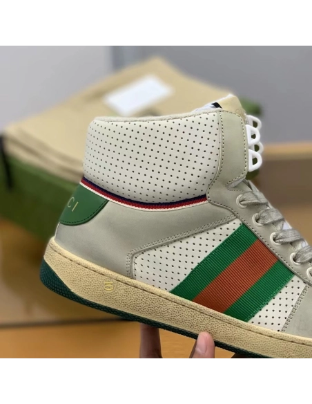 Gucci High-top Distressed sneakers,GUCCI SNEAKERS,High quality Free shipping