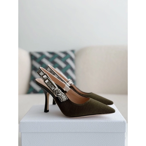 Dior Pointed toe slingback high heels 6.5cm,DIOR SNEAKERS,High quality Free shipping