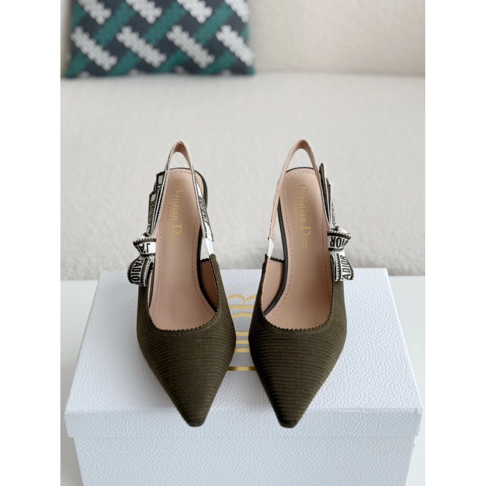 Dior Pointed toe slingback high heels 6.5cm,DIOR SNEAKERS,High quality Free shipping