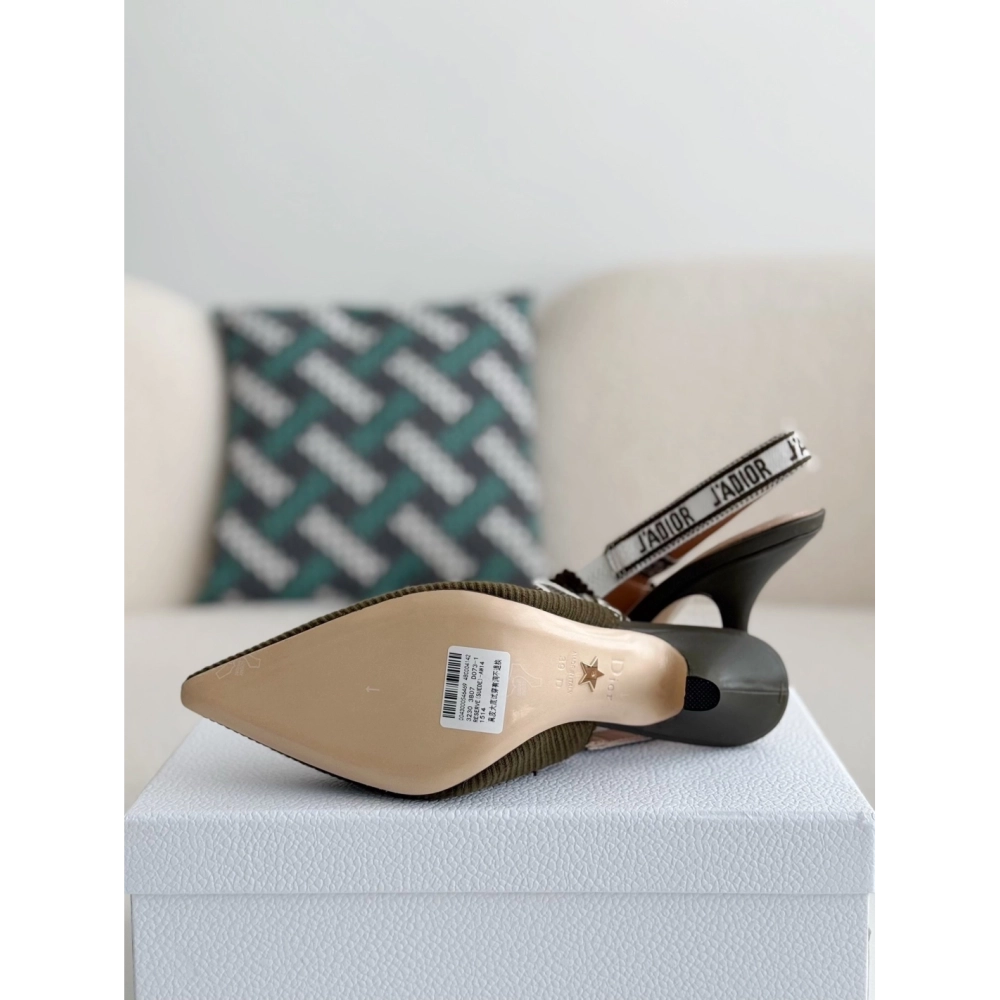 Dior Pointed toe slingback high heels 6.5cm,DIOR SNEAKERS,High quality Free shipping