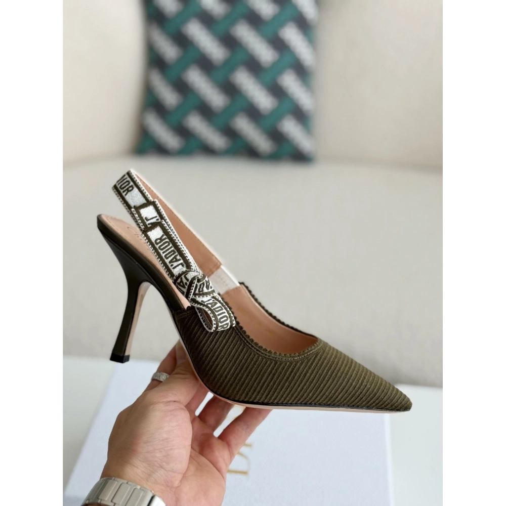 Dior Pointed toe slingback high heels 6.5cm,DIOR SNEAKERS,High quality Free shipping