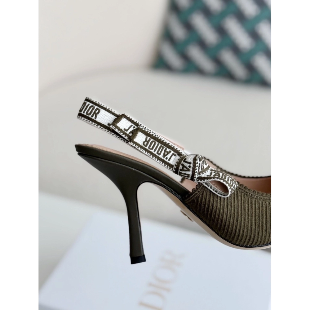 Dior Pointed toe slingback high heels 6.5cm,DIOR SNEAKERS,High quality Free shipping