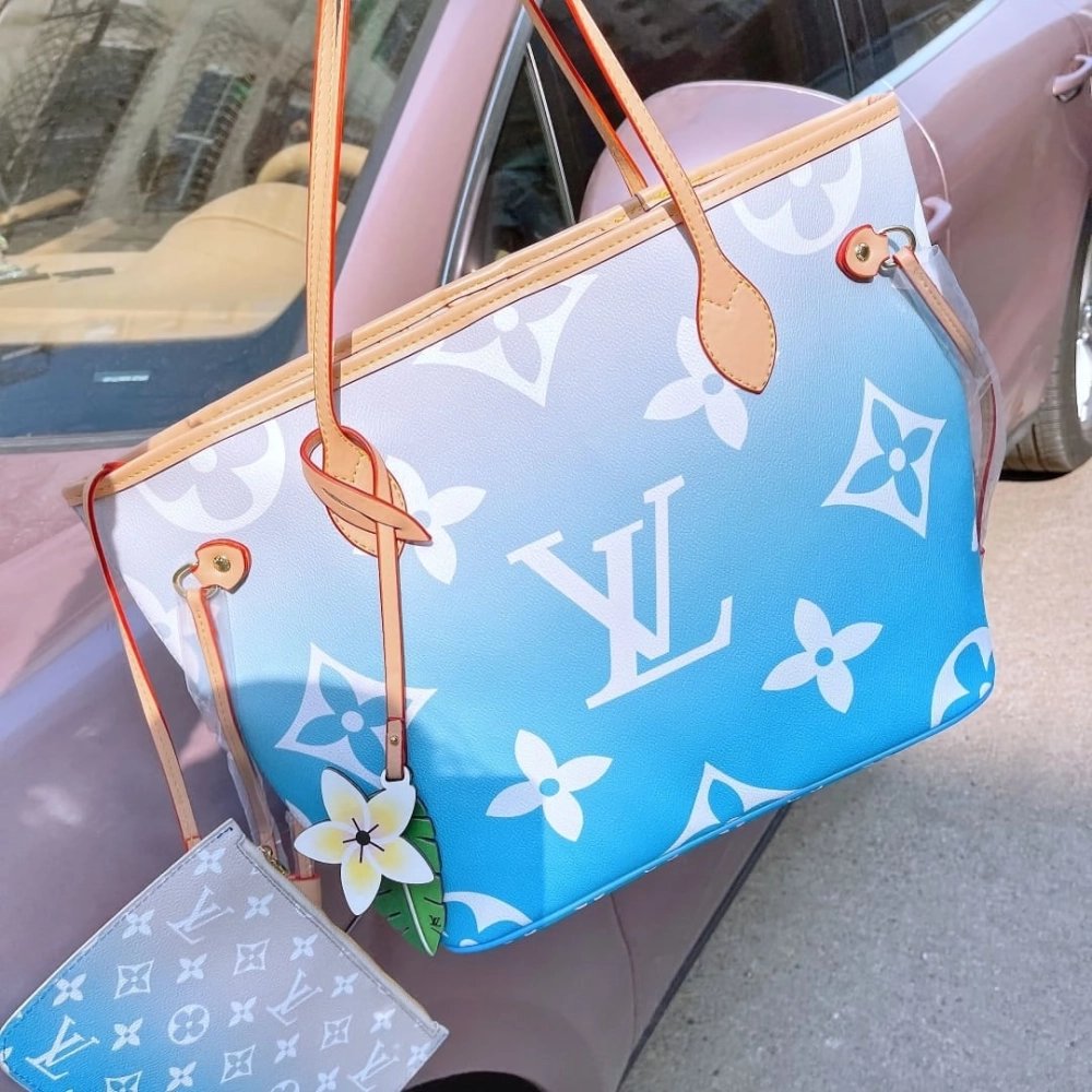 Louis Vuitton Neverfull Gradient Pastel MM Blue,Neverfull,LOUIS VUITTON,BAGS