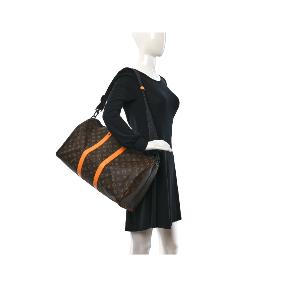 Louis Vuitton Monogram Macassar Keepall Bandouliere 45 Radiant Sun,Keepall,LOUIS VUITTON,BAGS