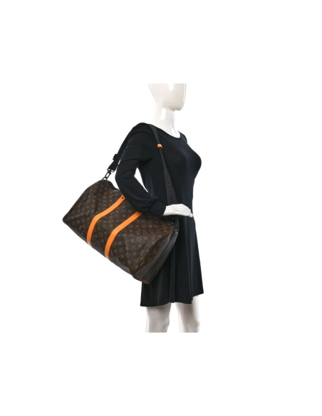 Louis Vuitton Monogram Macassar Keepall Bandouliere 45 Radiant Sun,Keepall,LOUIS VUITTON,BAGS