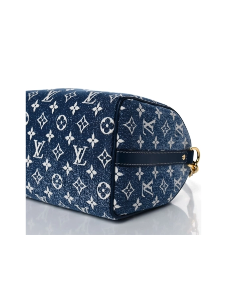 LOUIS VUITTON Speedy 25 Bag Denim Blue M59609,Keepall,LOUIS VUITTON,BAGS