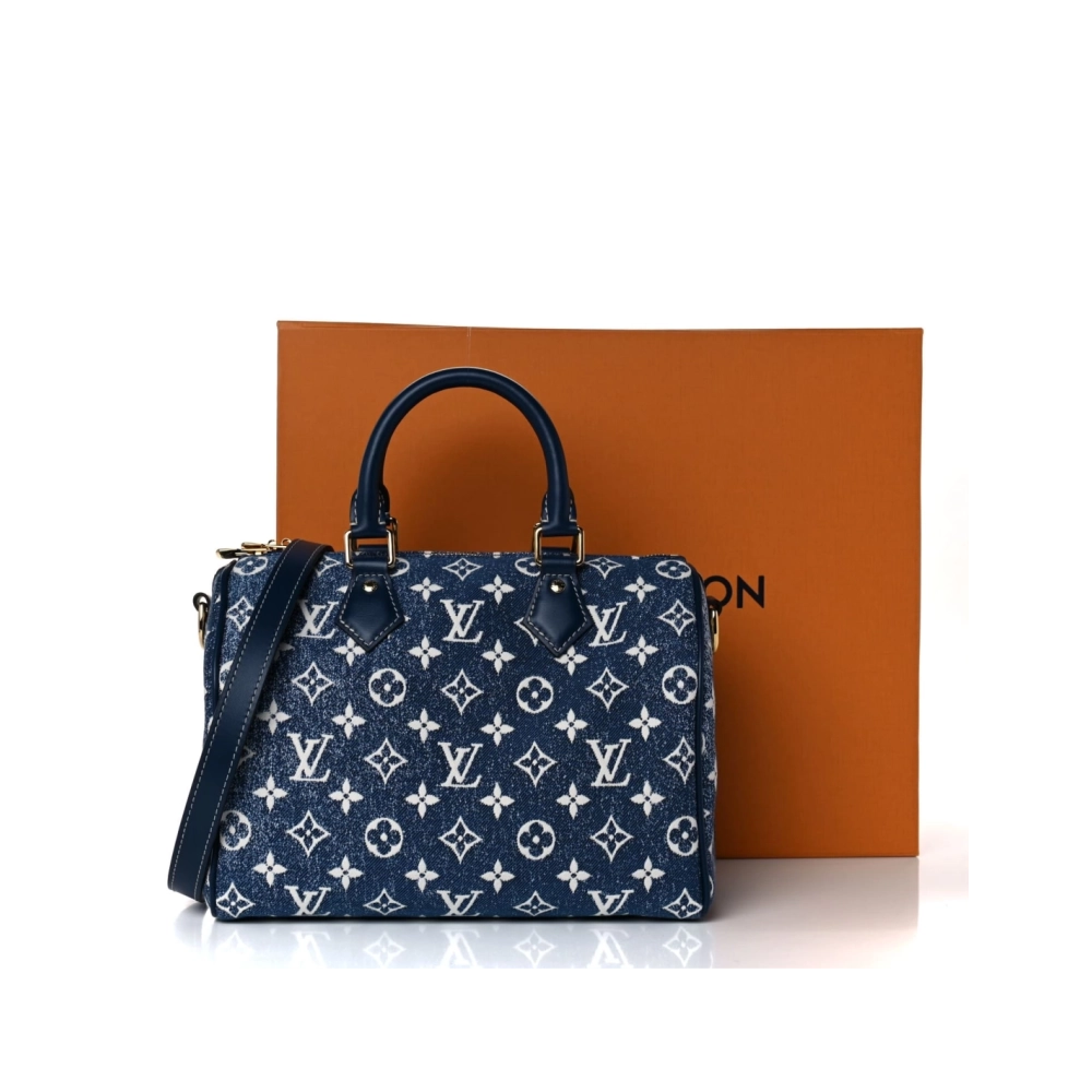 LOUIS VUITTON Speedy 25 Bag Denim Blue M59609,Keepall,LOUIS VUITTON,BAGS