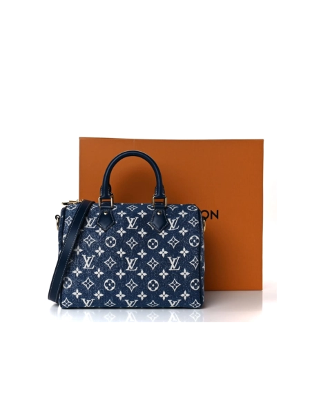LOUIS VUITTON Speedy 25 Bag Denim Blue M59609,Keepall,LOUIS VUITTON,BAGS