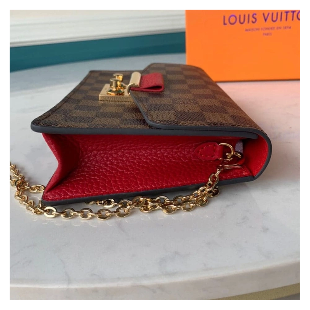 Louis Vuitton CROISETTE CHAIN WALLET N60288,WALLET ON CHAIN,LOUIS VUITTON,BAGS