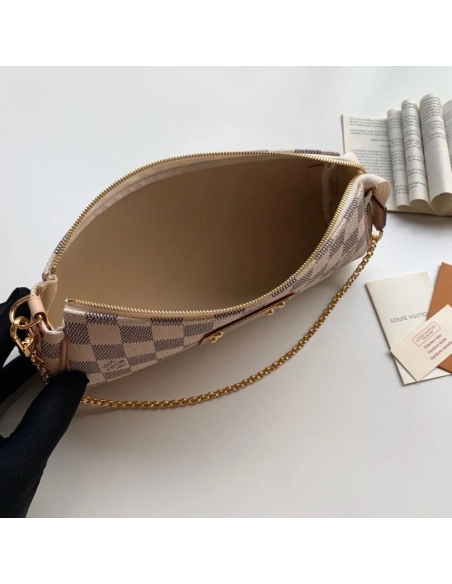 LOUIS VUITTON EVA HANDBAG WALLET ON CHAIN N55214,WALLET ON CHAIN,LOUIS VUITTON,BAGS