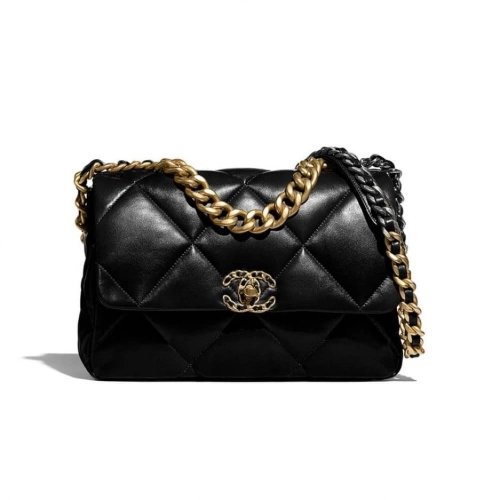 CHANEL 19 Large Handbag AS1161 BLACK,CHANEL,BAGS