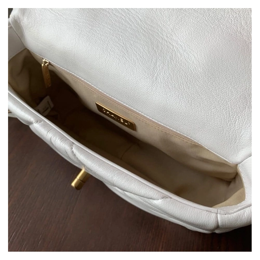 CHANEL 19 Large Handbag AS1161 WHITE,CHANEL,BAGS