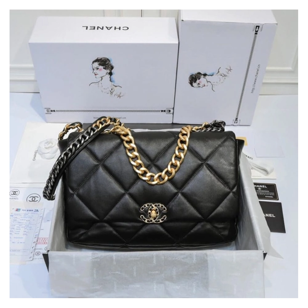 CHANEL 19 MAXI HANDBAG AS1162,CHANEL,BAGS