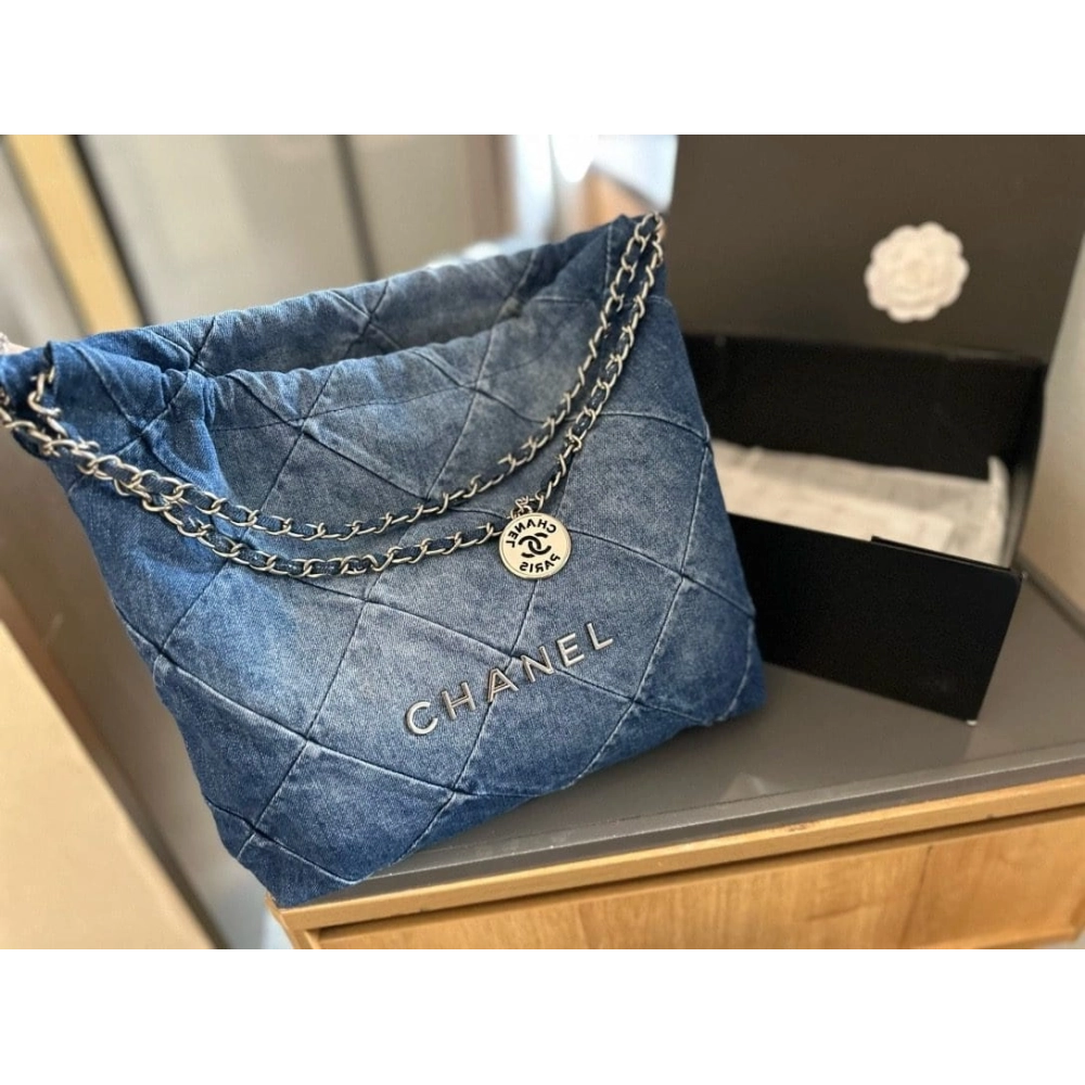 CHANEL 22 In Denim Small,CHANEL,BAGS
