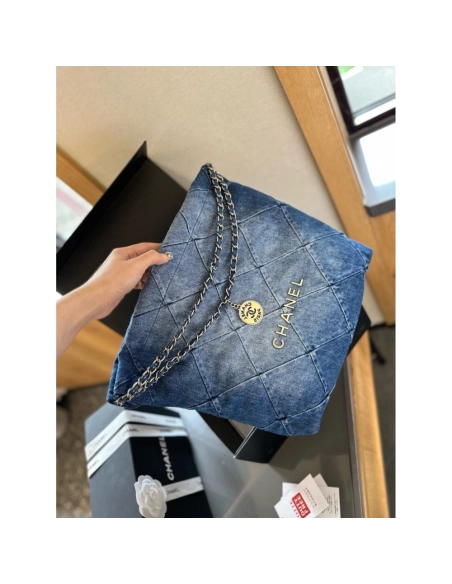 CHANEL 22 In Denim Small,CHANEL,BAGS