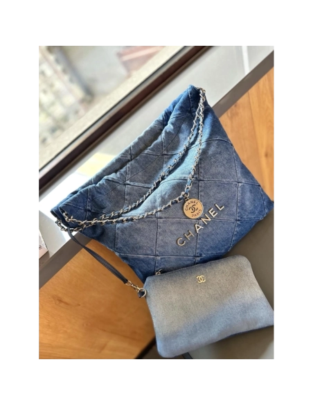 CHANEL 22 In Denim Small,CHANEL,BAGS