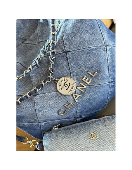 CHANEL 22 In Denim Small,CHANEL,BAGS