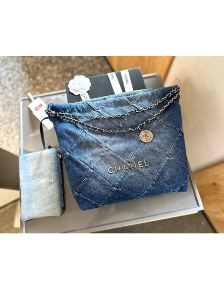 CHANEL 22 In Denim Small,CHANEL,BAGS