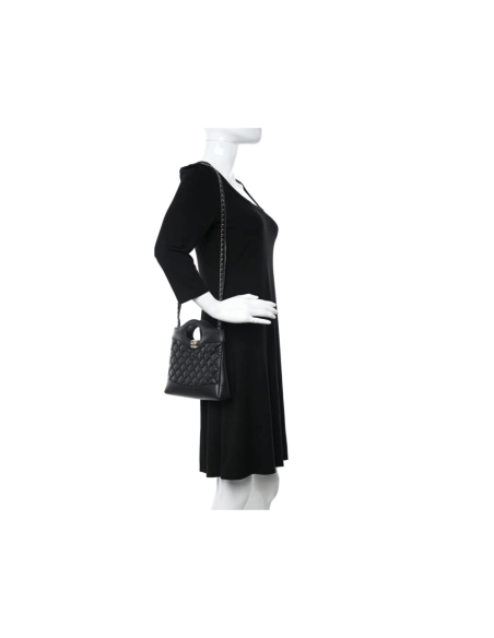 Chanel Aged Calfskin Quilted Mini 31 Shopping Bag Black,CHANEL,BAGS