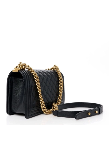 CHANEL Boy Chanel Chain Shoulder Bag A67086 Calfskin GHW Leather Black,CHANEL,BAGS