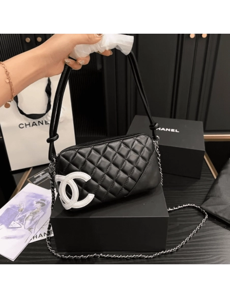 Chanel Cambon Leather Handbag,CHANEL,BAGS