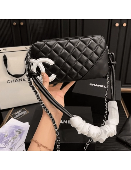 Chanel Cambon Leather Handbag,CHANEL,BAGS