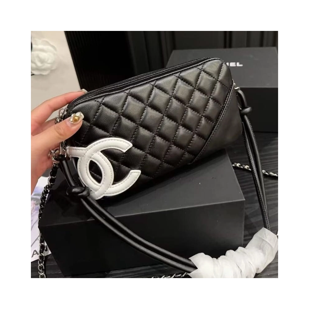 Chanel Cambon Leather Handbag,CHANEL,BAGS