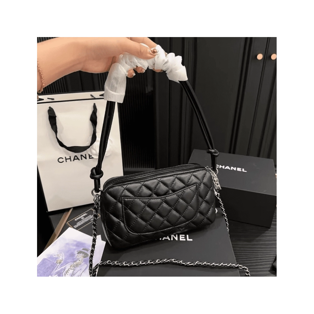 Chanel Cambon Leather Handbag,CHANEL,BAGS