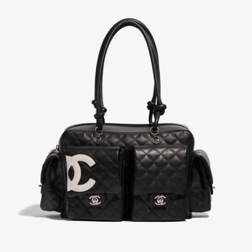 Chanel Cambon Reporter Large Calf Black,CHANEL,BAGS