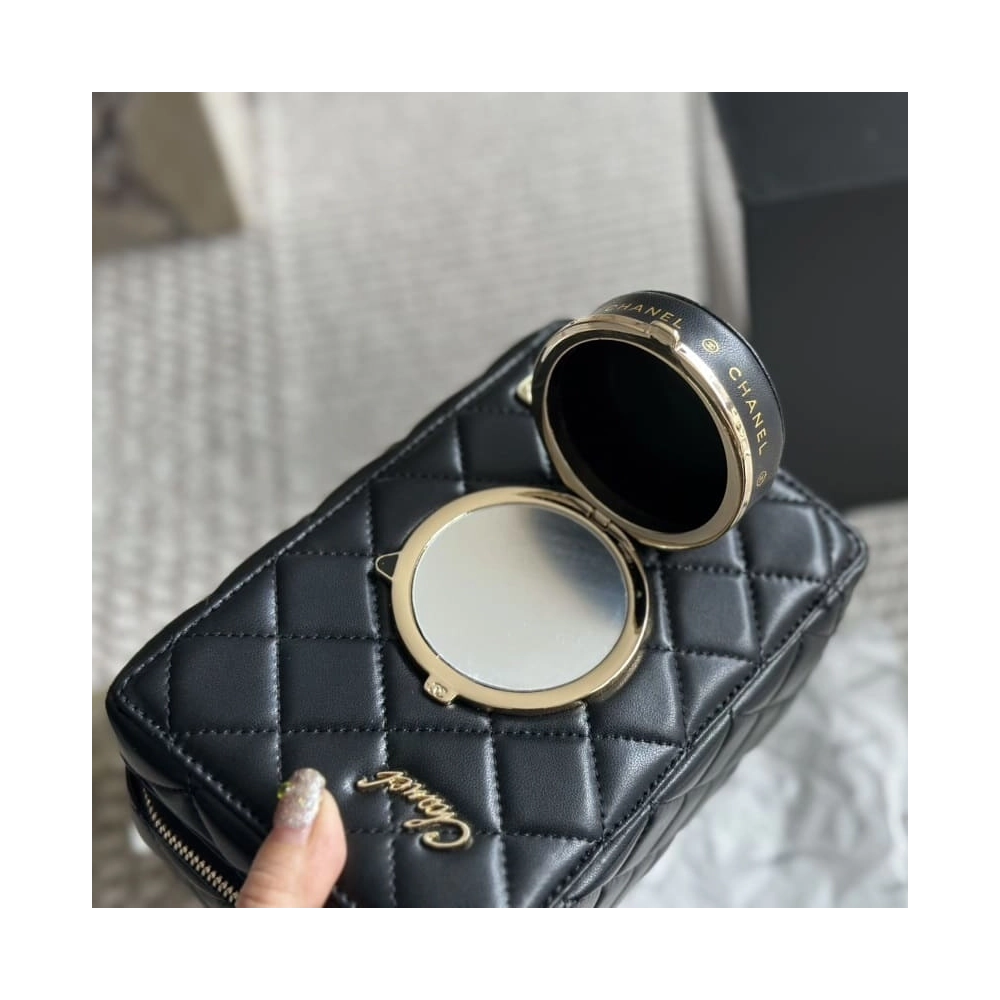 CHANEL CAMERA BAG Lambskin Black,CHANEL,BAGS