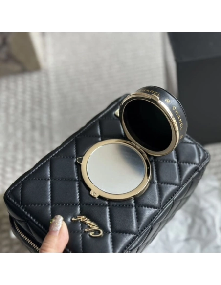 CHANEL CAMERA BAG Lambskin Black,CHANEL,BAGS