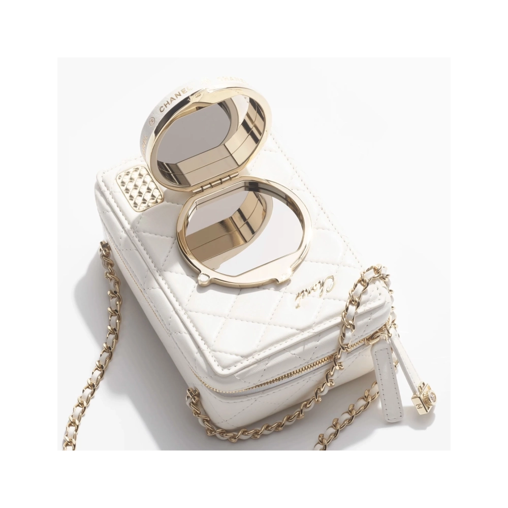 CHANEL CAMERA BAG Lambskin White,CHANEL,BAGS