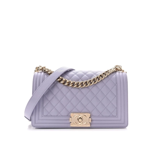 CHANEL Caviar Quilted Medium Boy Flap Light Purple,CHANEL,BAGS