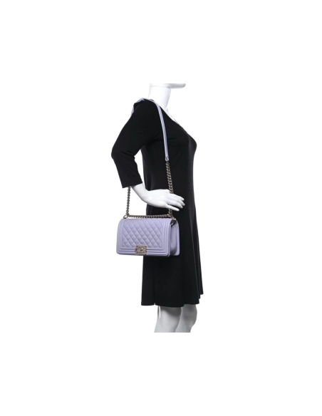 CHANEL Caviar Quilted Medium Boy Flap Light Purple,CHANEL,BAGS