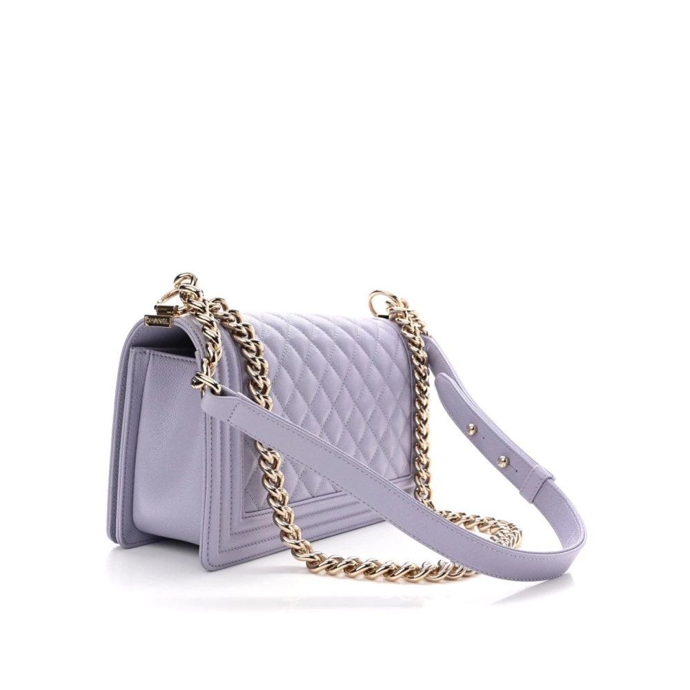 CHANEL Caviar Quilted Medium Boy Flap Light Purple,CHANEL,BAGS
