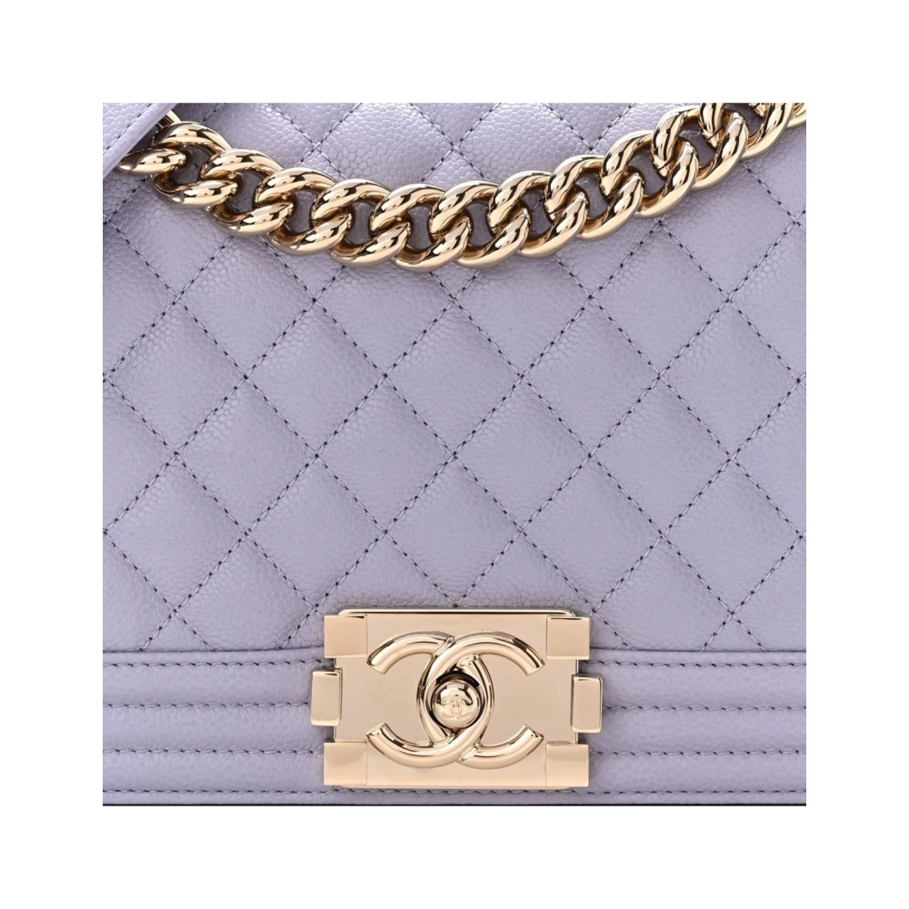 CHANEL Caviar Quilted Medium Boy Flap Light Purple,CHANEL,BAGS