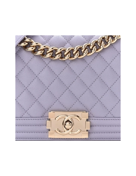 CHANEL Caviar Quilted Medium Boy Flap Light Purple,CHANEL,BAGS