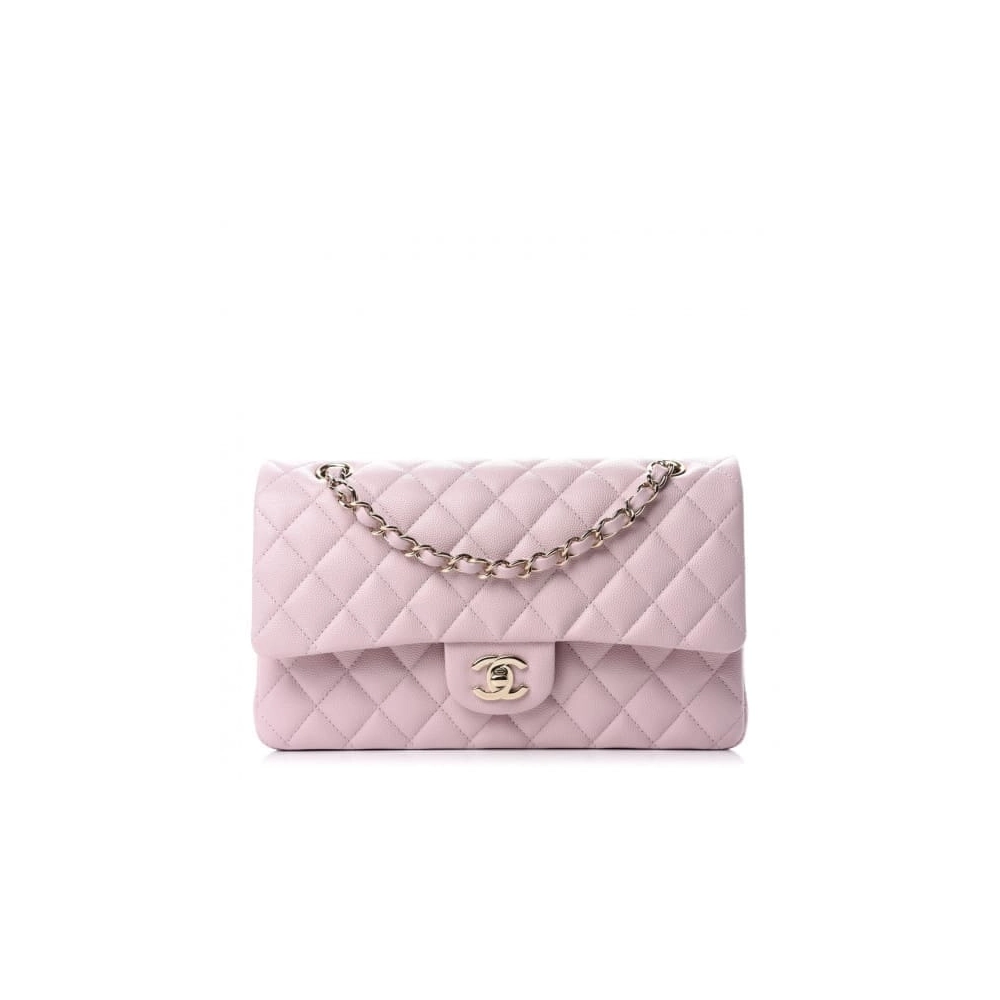 CHANEL Caviar Quilted Medium Double Flap Light Pink,CHANEL,BAGS