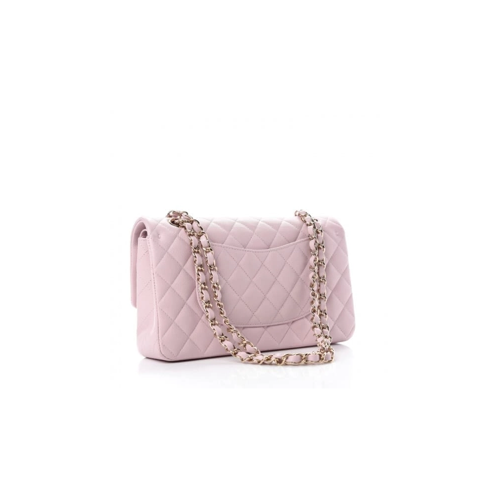CHANEL Caviar Quilted Medium Double Flap Light Pink,CHANEL,BAGS
