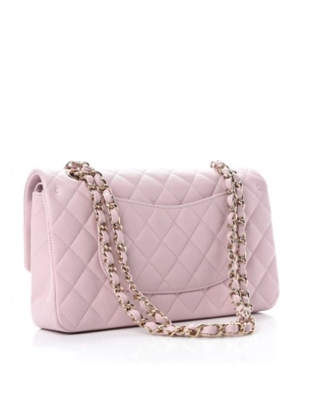 CHANEL Caviar Quilted Medium Double Flap Light Pink,CHANEL,BAGS