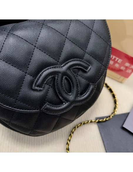 CHANEL Caviar Quilted Mini Messenger Flap Black,CHANEL,BAGS