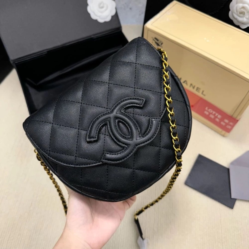 CHANEL Caviar Quilted Mini Messenger Flap Black,CHANEL,BAGS
