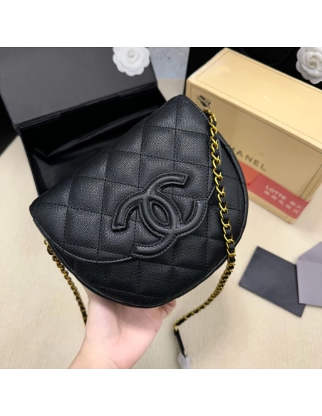 CHANEL Caviar Quilted Mini Messenger Flap Black,CHANEL,BAGS