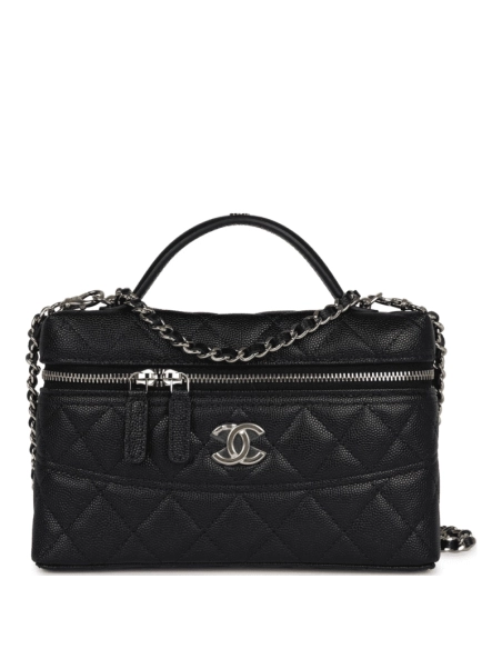 Chanel CC Top Handle Long Chain Cosmetic Bag,CHANEL,BAGS