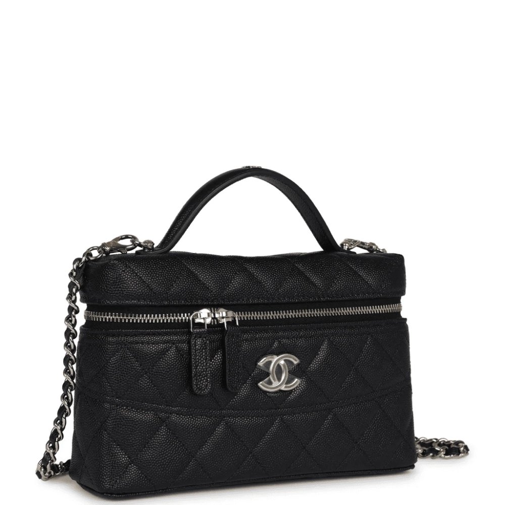 Chanel CC Top Handle Long Chain Cosmetic Bag,CHANEL,BAGS