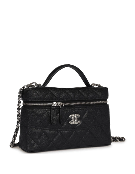 Chanel CC Top Handle Long Chain Cosmetic Bag,CHANEL,BAGS